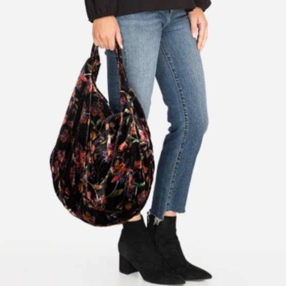 Johnny Was Jade borges velvet hobo shoulder bag purse - Picture 3 of 6